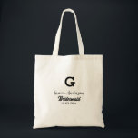 Bridesmaid add name monogram simple minimal modern tote bag<br><div class="desc">design</div>