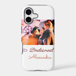 Bridesmaid add picture name cocktail glass coral