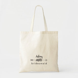 Bridesmaid Arrow Modern Minimalist Chic Script  Tote Bag