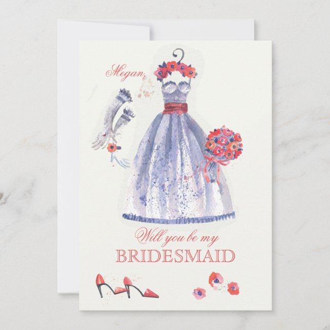 Bridesmaid Attire Card (Front)