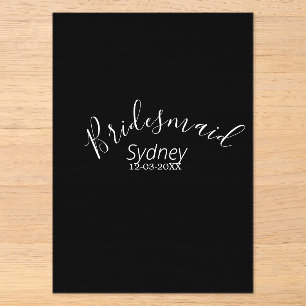 Bridesmaid bachelorette party add name modern acrylic invitations