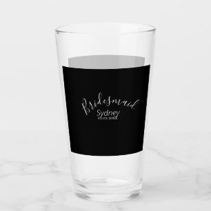 Bridesmaid bachelorette party add name modern glass