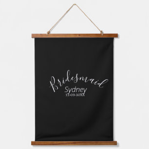 Bridesmaid bachelorette party add name modern hanging tapestry