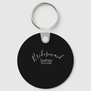 Bridesmaid bachelorette party add name modern  key ring
