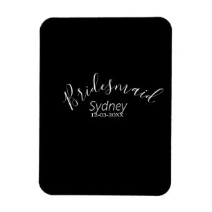 Bridesmaid bachelorette party add name modern  magnet