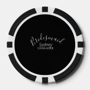 Bridesmaid bachelorette party add name modern  poker chips