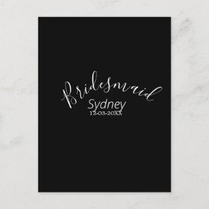 Bridesmaid bachelorette party add name modern postcard