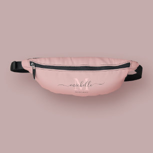 Bridesmaid Bachelorette Party Monogram Pink Bum Bags
