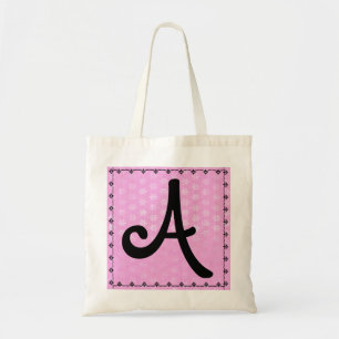 Bridesmaid Bag - BLACK Monogram PINK Damask