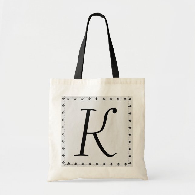 Bridesmaid Bag - BLACK Monogram SILVER Background (Front)
