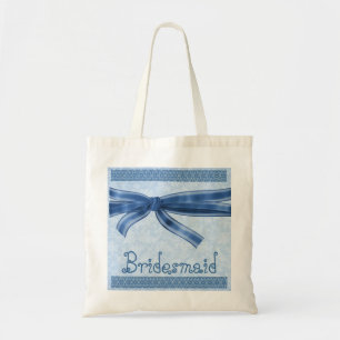 Bridesmaid Bag - Blue Striped Bow