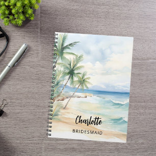 Bridesmaid beach wedding notebook
