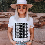 Bridesmaid Black Customised Matching Bridal Party T-Shirt<br><div class="desc">Are you looking for the perfect bachelorette party outfit? Do you want to mix things up a bit and have a fun themed party? Then look no further than our personalised black bridesmaid t-shirts! Our shirts are made to match the bridal party perfectly, so everyone will look great while having...</div>