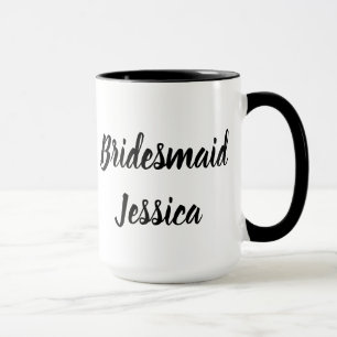 Bridesmaid Black Elegant Script Gifts Weddings Mug