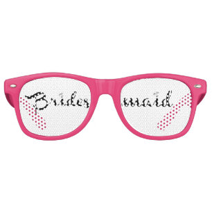 Bridesmaid Black on White Retro Sunglasses