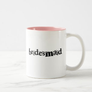 Bridesmaid Black Text Two-Tone Coffee Mug