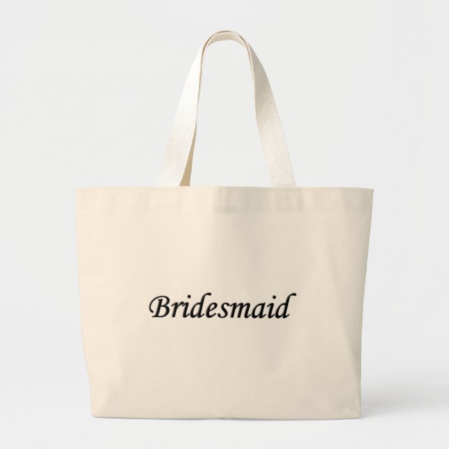 Bridesmaid  Black w Grey Large Tote Bag (Front)
