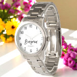 Bridesmaid Black White Wedding Favour Gift Watch<br><div class="desc">Bridesmaid Black White Watch. More products with this design are in the collection below.</div>