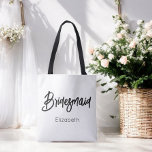 Bridesmaid Black White Wedding  Tote Bag<br><div class="desc">Bridesmaid Black White Tote Bag for Wedding,  Bridal Party,  Bridal Shower,  Bachelorette Party. Check out more products with this design in the collection below.</div>