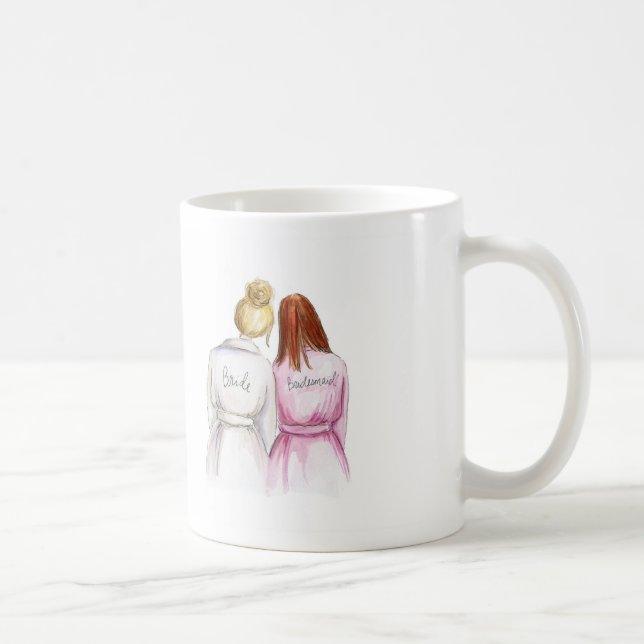 Bridesmaid? Blonde Bun Bride Redhead Maid Coffee Mug (Right)