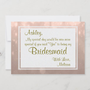 Bridesmaid Blush Bokeh Invitation