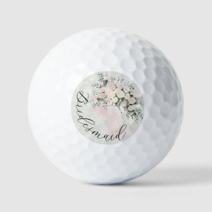 Bridesmaid Blush Bow Rose Wisteria Bouquet Golf Balls
