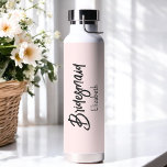 Bridesmaid Blush Pink Bridal Shower Gift  Water Bottle<br><div class="desc">Bridesmaid Blush Pink Water Bottle for Wedding,  Bridal Party,  Bridal Shower,  Bachelorette Party. Check out more products with this design in the collection below.</div>