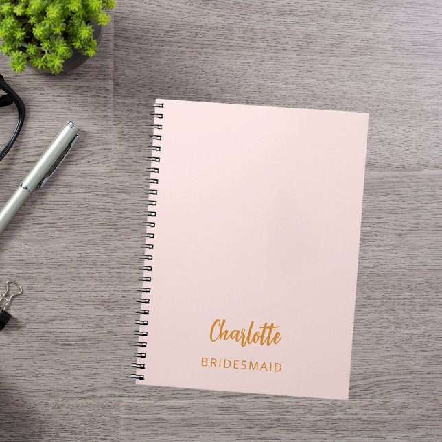 Bridesmaid blush pink notebook (Creator Uploaded)