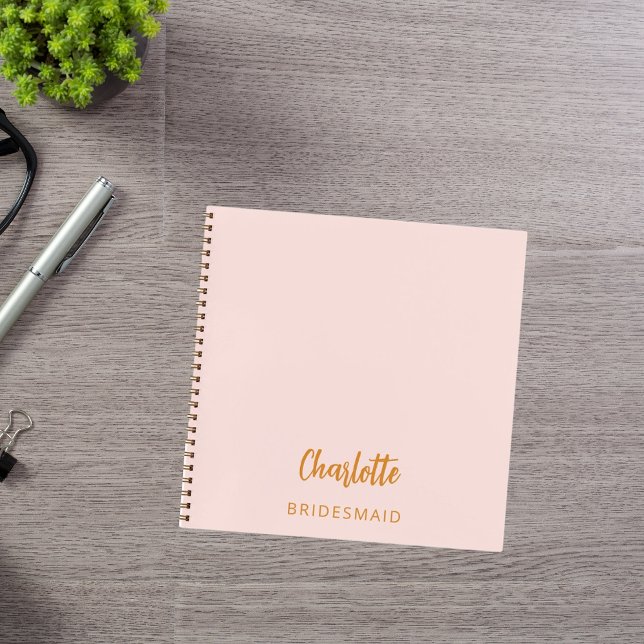 Bridesmaid blush pink notebook (Creator Uploaded)