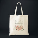 Bridesmaid Blush Pink Roses Greenery Wedding Tote<br><div class="desc">This elegant bridesmaid blush pink roses and greenery wedding tote bag is perfect for a spring or summer wedding. This beautiful design features hand-painted watercolor blush pink roses and dahlias, cream hydrangeas, and green leaves and eucalyptus on a white background. The back of the tote is the same design as...</div>