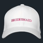 Bridesmaid blush pink white embroidered hat<br><div class="desc">Chic bridesmaid blush pink white Embroidered Baseball Cap
Available in many colours and options</div>