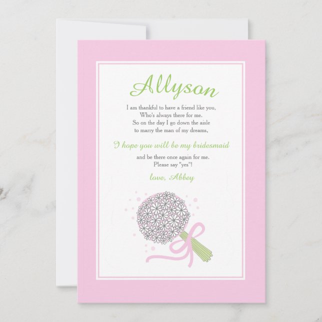 Bridesmaid Bouquet Request Card (Front)