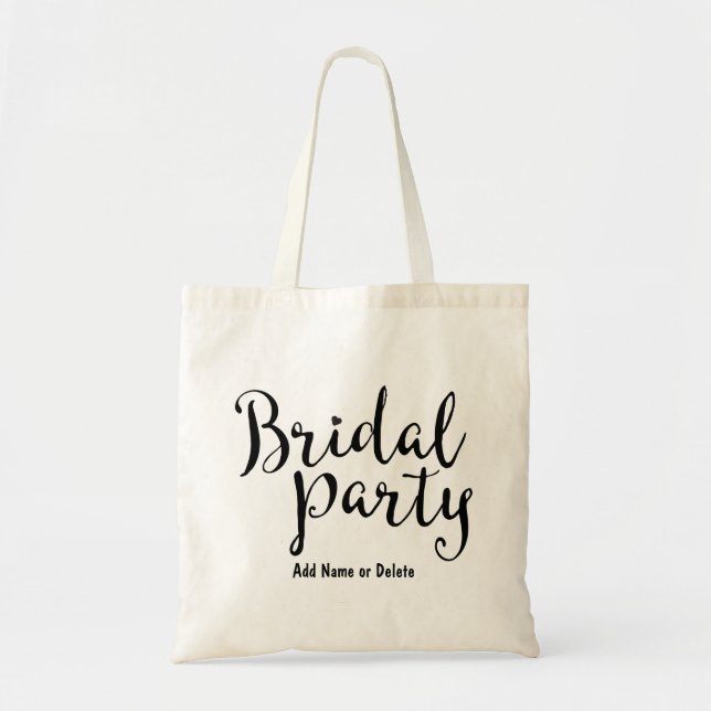 Bridesmaid Bridal Party Budget Canvas Tote Bag (Front)
