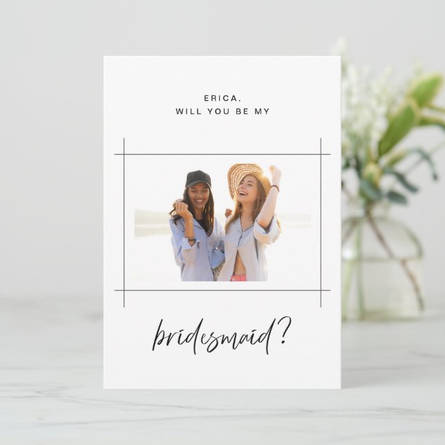 Bridesmaid Bridal Party Proposal Photo Card (Standing Front)