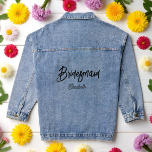 Bridesmaid Bridal Shower Wedding Denim Jacket