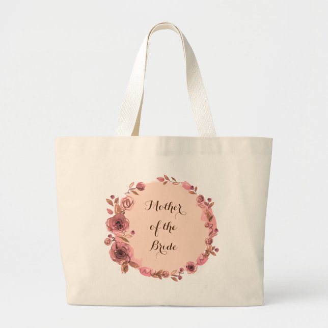 Bridesmaid Bride Mother Groom Flower Girl Large Tote Bag (Front)
