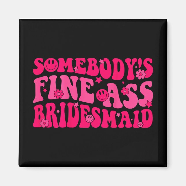 Bridesmaid Bride Squad Bridal Shower Groovy Bachel Magnet (Front)