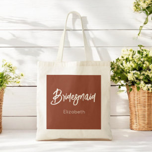Bridesmaid Brown Terracotta Wedding Tote Bag
