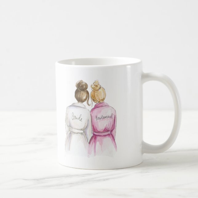Bridesmaid? Brunette Bun Bride Bl Bun Maid Coffee Mug (Right)