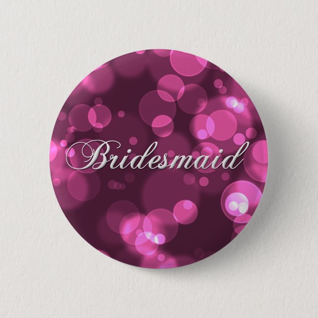 Bridesmaid Button [Pink Bokeh] (Front)
