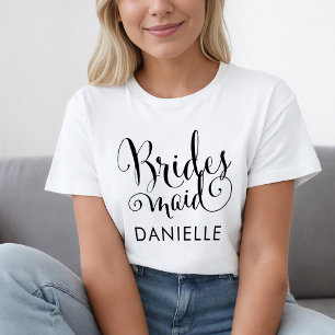 Bridesmaid Calligraphy Wedding Name T-Shirt