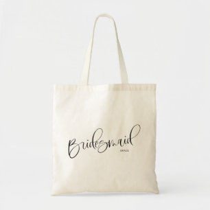 Bridesmaid Chic Script Personalised Tote Bag