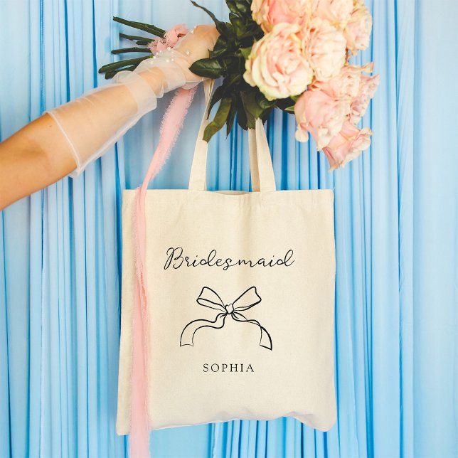 Bridesmaid | Choose any Colour Coquette Bow Tote Bag (Creator Uploaded)