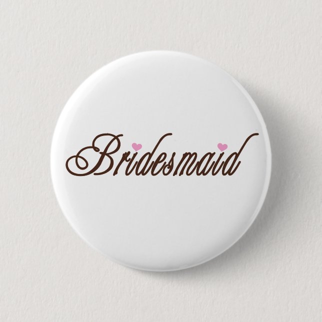 Bridesmaid Classy Browns 6 Cm Round Badge (Front)