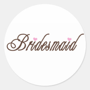Bridesmaid Classy Browns Classic Round Sticker