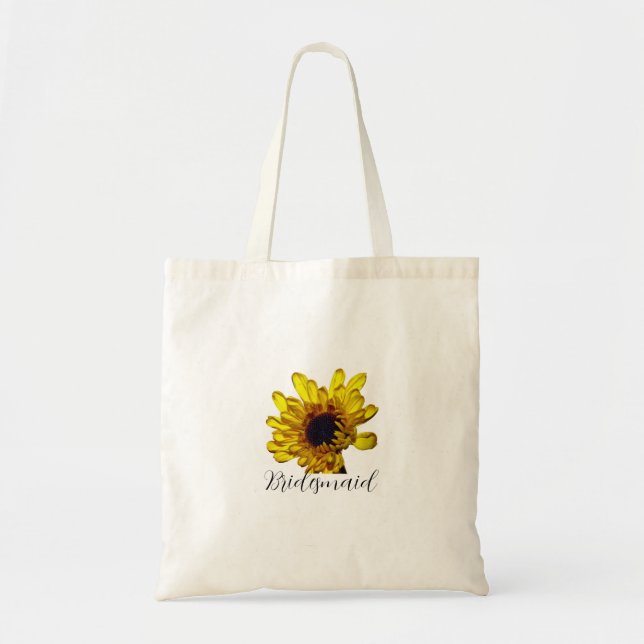 Bridesmaid Custom Golden Yellow Floral Weddings Tote Bag (Front)
