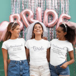 Bridesmaid Custom Most Likely To Bachelorette T-Shirt<br><div class="desc">Customise a modern script bridesmaid tee with the diamond over the i with funny sayings for the bachelorette party. Cute shirts that are fun for the bridal party. The matching bride shirt can be found in my store,  PageCreativeDesigns.</div>