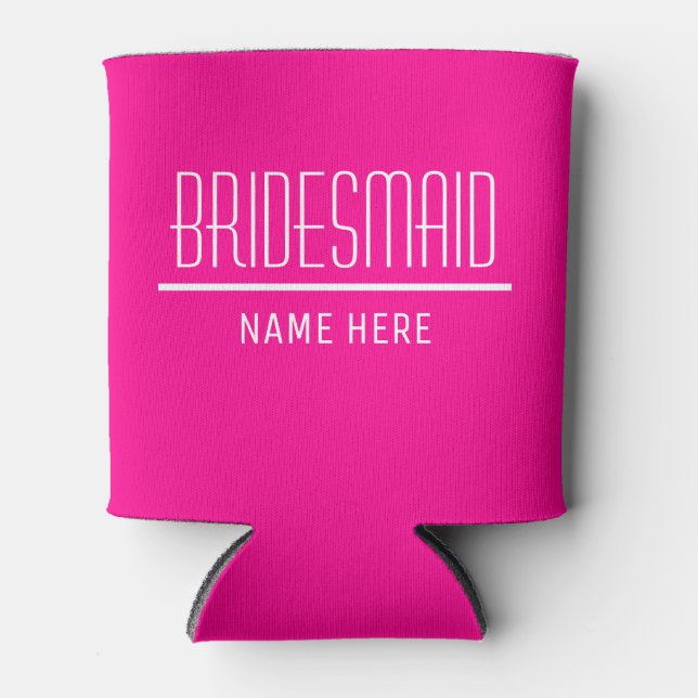Bridesmaid Custom Name and Date Can Cooler (Front)