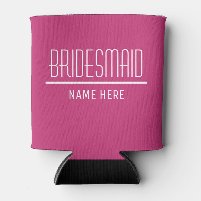 Bridesmaid Custom Name and Date Can Cooler (Front)