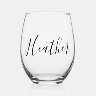 Bridesmaid Custom Name Glass Black